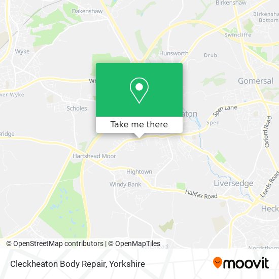 Cleckheaton Body Repair map