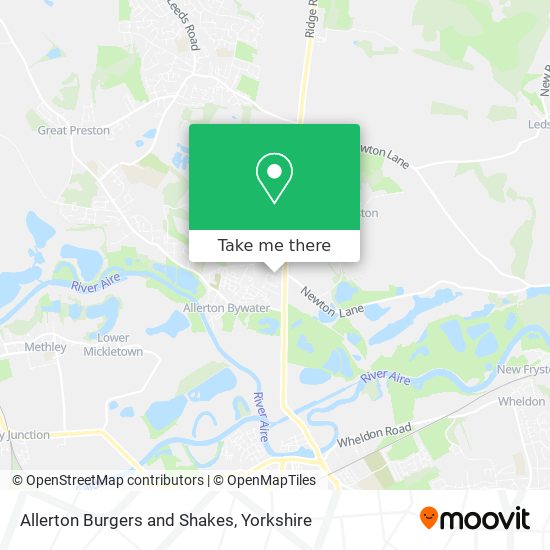 Allerton Burgers and Shakes map