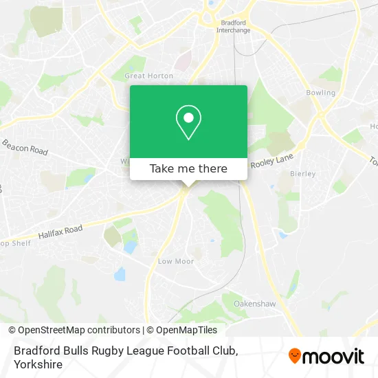 Bradford Bulls Rugby League Football Club map