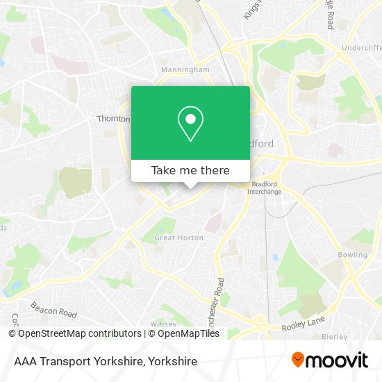 AAA Transport Yorkshire map