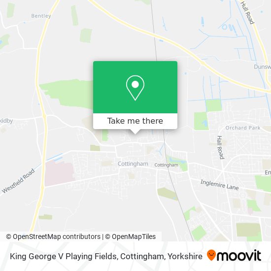 King George V Playing Fields, Cottingham map