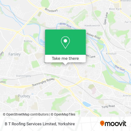B T Roofing Services Limited map