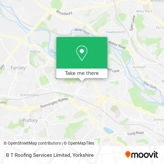 B T Roofing Services Limited map