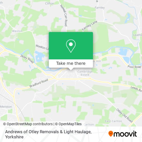 Andrews of Otley Removals & Light Haulage map