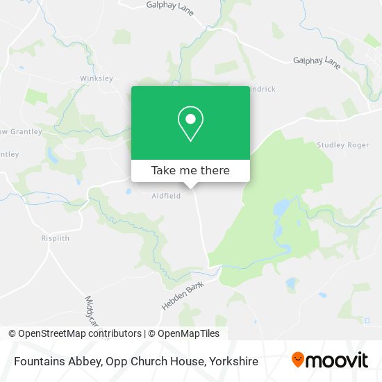 Fountains Abbey, Opp Church House map