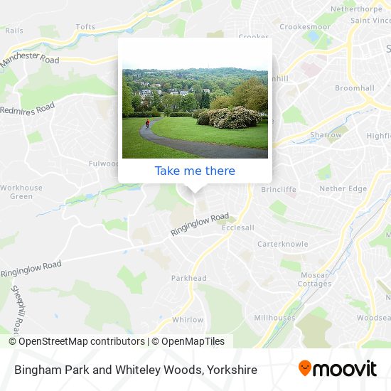 Bingham Park and Whiteley Woods map