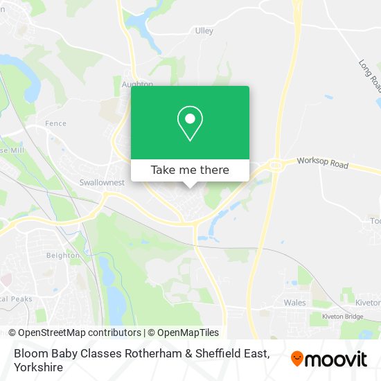 Bloom Baby Classes Rotherham & Sheffield East map