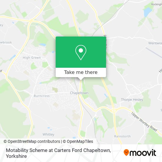 Motability Scheme at Carters Ford Chapeltown map