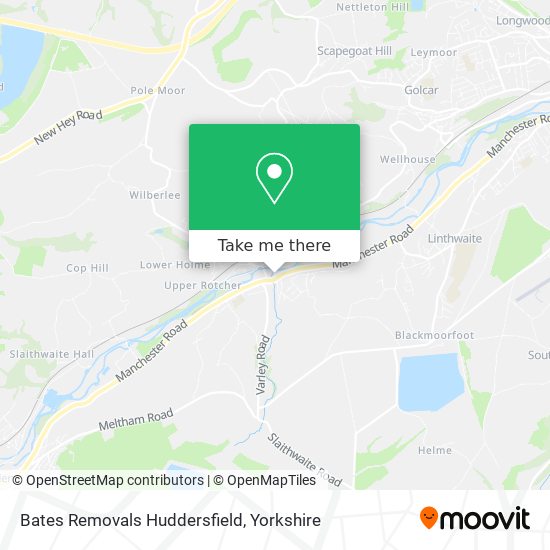 Bates Removals Huddersfield map