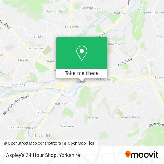 Aspley's 24 Hour Shop map
