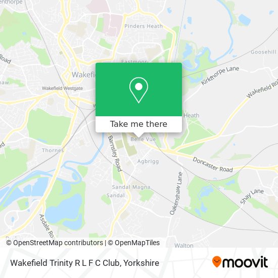 Wakefield Trinity R L F C Club map