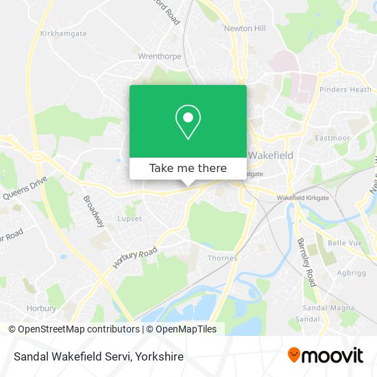 Sandal Wakefield Servi map