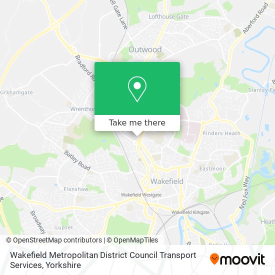 Wakefield Metropolitan District Council Transport Services map
