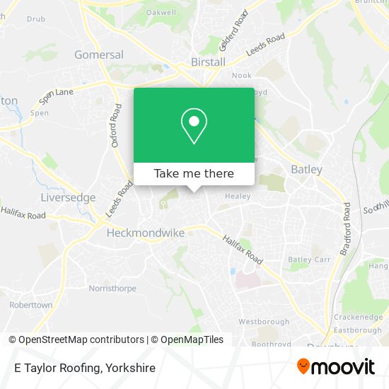 E Taylor Roofing map