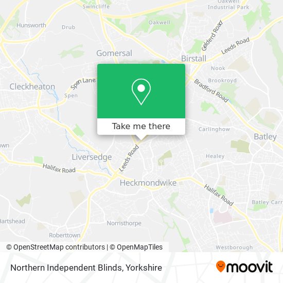 Northern Independent Blinds map