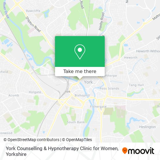 York Counselling & Hypnotherapy Clinic for Women map