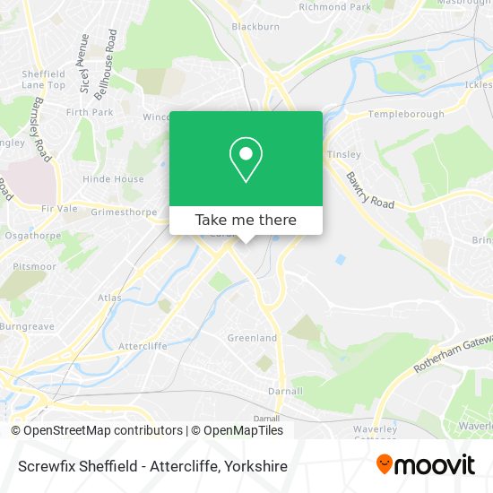 Screwfix Sheffield - Attercliffe map