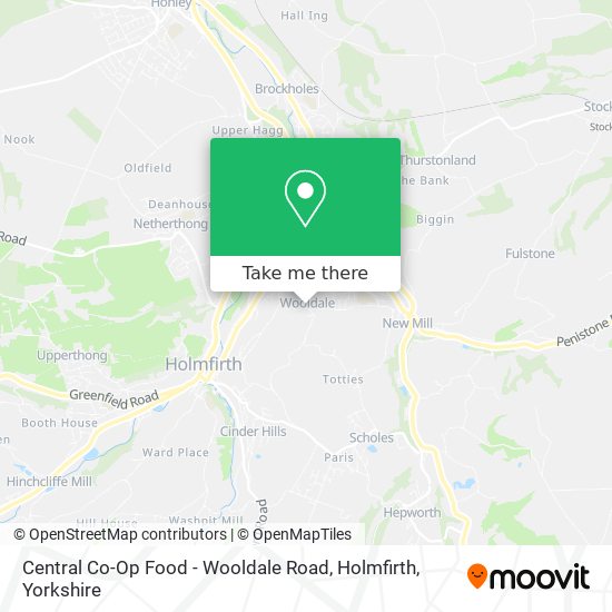 Central Co-Op Food - Wooldale Road, Holmfirth map