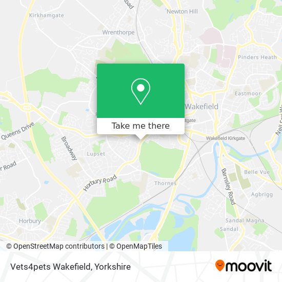 Vets4pets Wakefield map