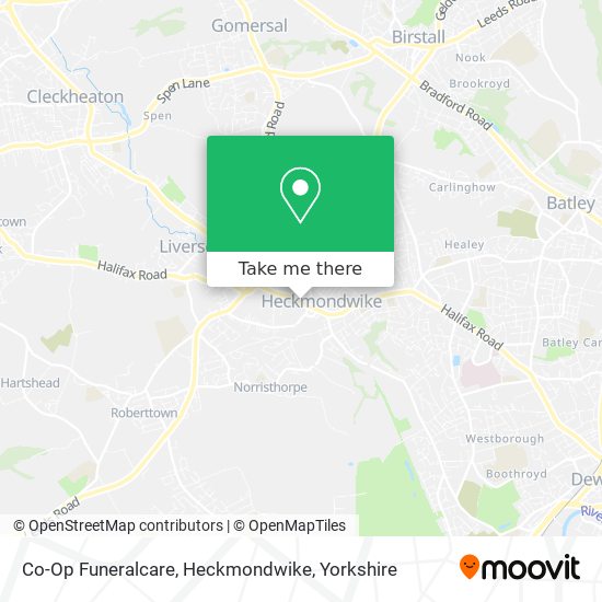 Co-Op Funeralcare, Heckmondwike map