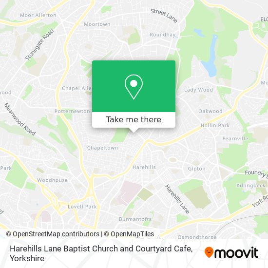 Harehills Lane Baptist Church and Courtyard Cafe map