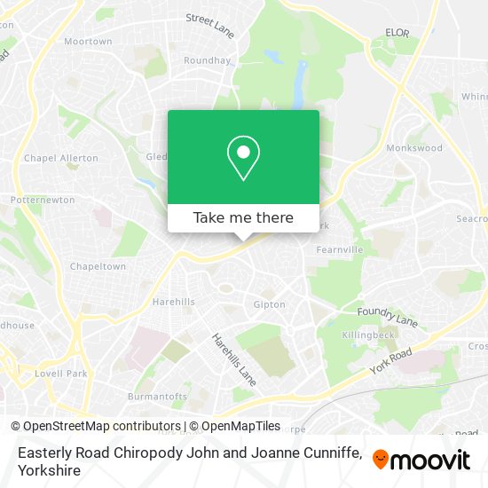 Easterly Road Chiropody John and Joanne Cunniffe map