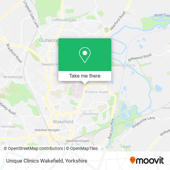 Unique Clinics Wakefield map