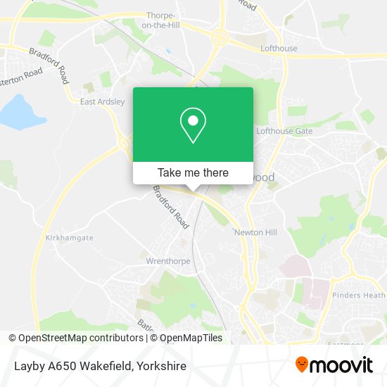 Layby A650 Wakefield map