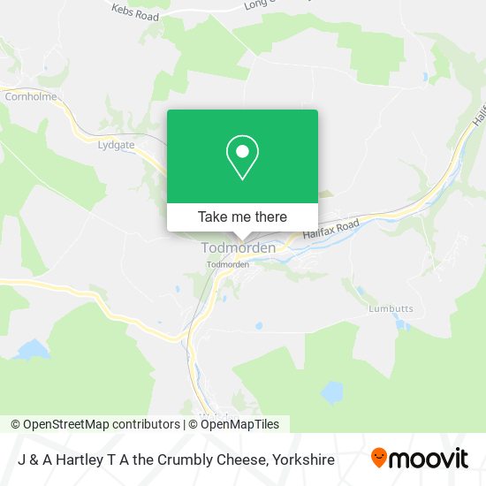 J & A Hartley T A the Crumbly Cheese map