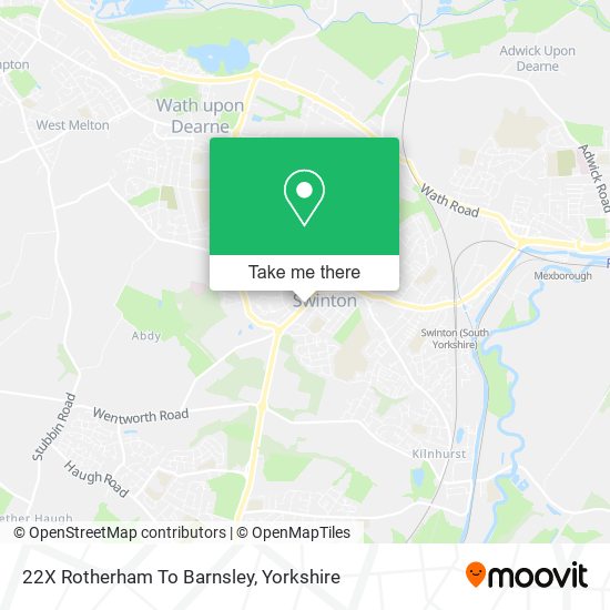 22X Rotherham To Barnsley map
