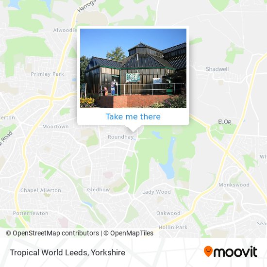 Tropical World Leeds map