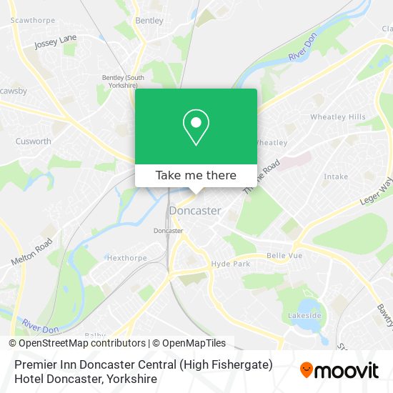 Premier Inn Doncaster Central (High Fishergate) Hotel Doncaster map