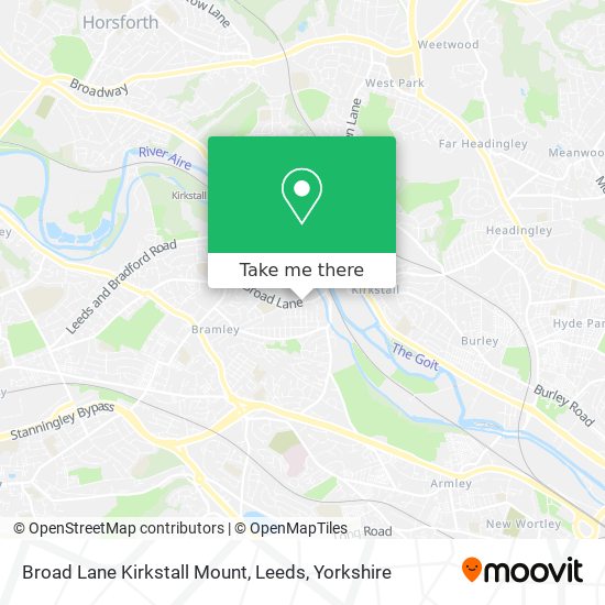 Broad Lane Kirkstall Mount, Leeds map