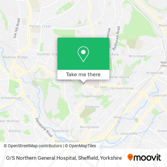 O / S Northern General Hospital, Sheffield map