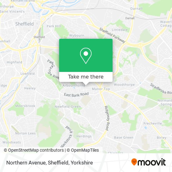 Northern Avenue, Sheffield map