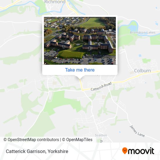How to get to Catterick Garrison in Hipswell by Bus or Train?