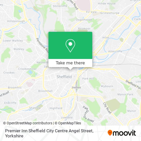 Premier Inn Sheffield City Centre Angel Street map