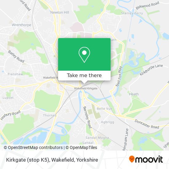 Kirkgate (stop K5), Wakefield map