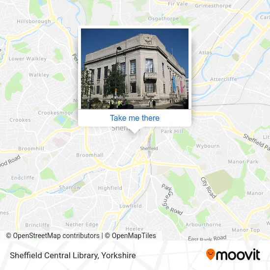Sheffield Central Library map