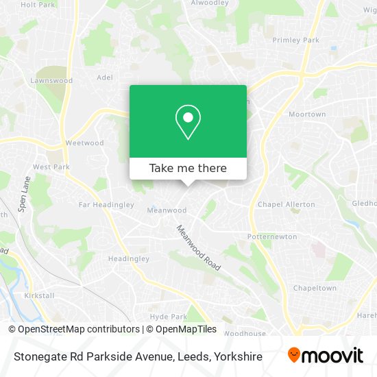 Stonegate Rd Parkside Avenue, Leeds map
