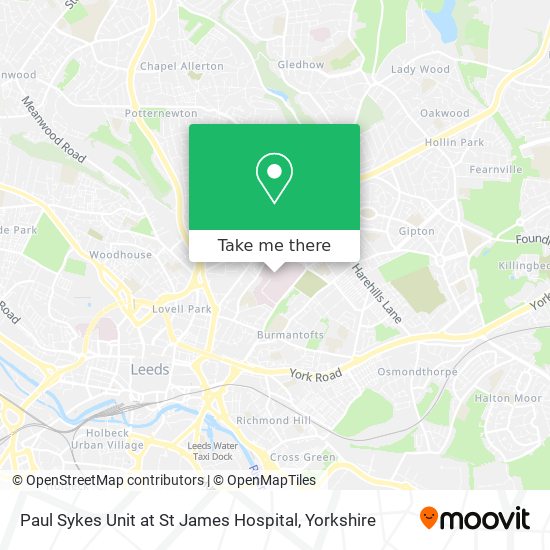 Paul Sykes Unit at St James Hospital map