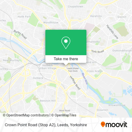 Crown Point Road (Stop A2), Leeds map