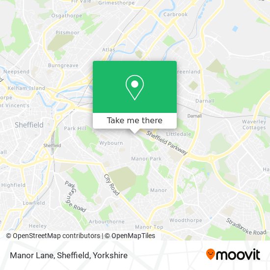 Manor Lane, Sheffield map