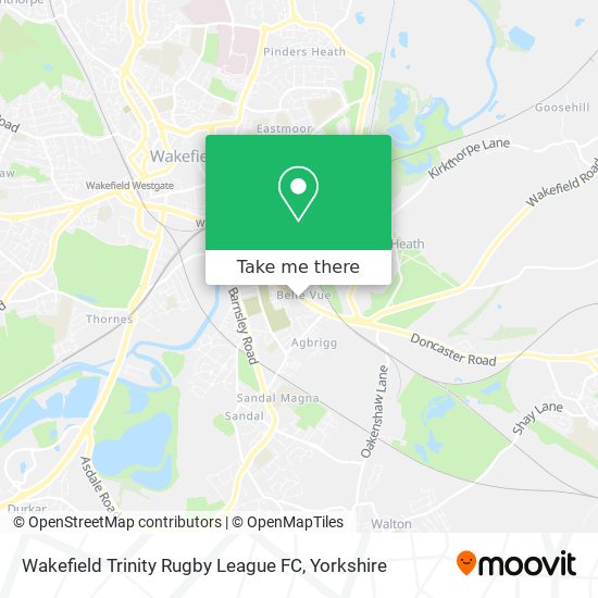Wakefield Trinity Rugby League FC map