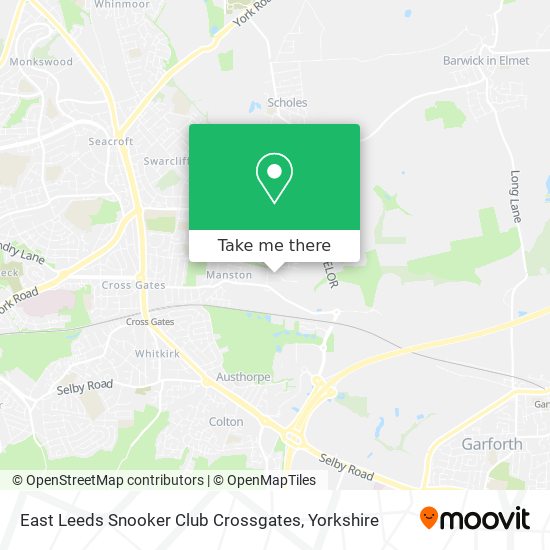 East Leeds Snooker Club Crossgates map