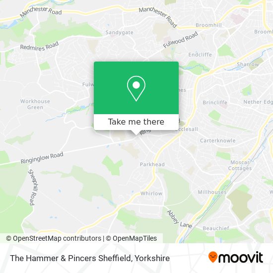 The Hammer & Pincers Sheffield map