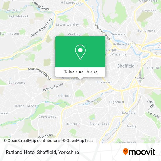 Rutland Hotel Sheffield map