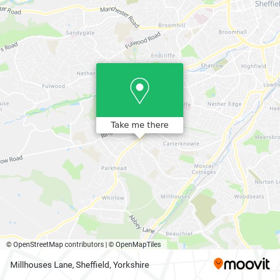 Millhouses Lane, Sheffield map