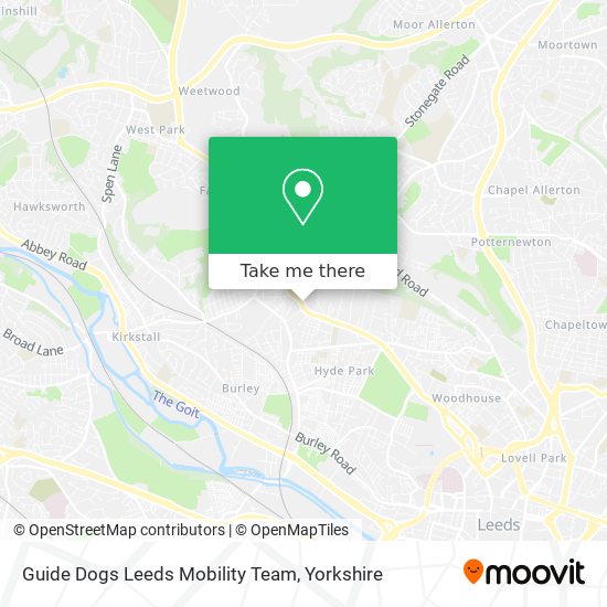 Guide Dogs Leeds Mobility Team map