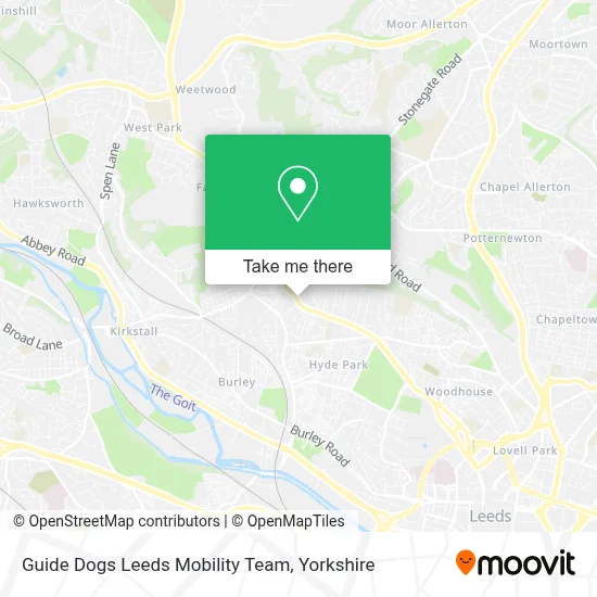 Guide Dogs Leeds Mobility Team map